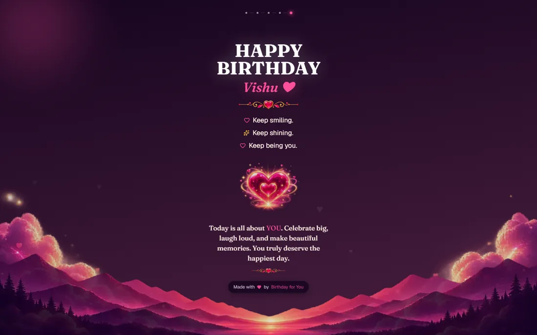 Final birthday wish screen
